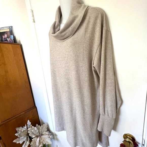 ANTHRO OATMEAL BEIGE MAEVE COWL NECK TUNIC TOP SIZE XL - Picture 8 of 12
